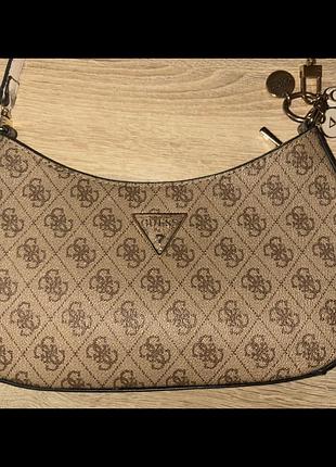 Сумка guess коричнева багет