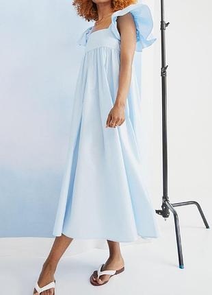 Блакитна максі сукня вільного крою h&m