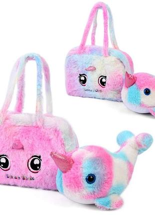 М'яка іграшка з сумкою limo toy кіт-єдиноріг ch6021 25 см
