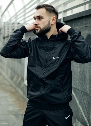 Мужская спортивная ветровка найк nike весенняя чёрная m