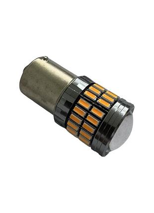 Лампочка автомобильная 54 led ba15s (p21w) 12-24v желтая
