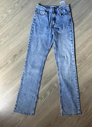 Джинсы zara голубые р.36
