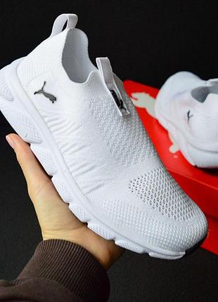 Кросівки‑мокасини puma white жіночі, білі, розмір 40 (25,5 см), стильні та зручні