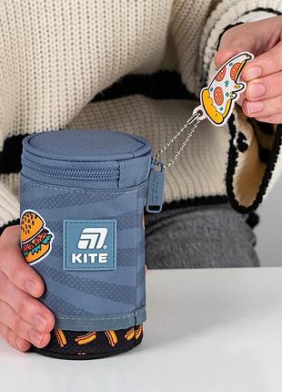 Пенал тубус kite crazy street food k25-684-1 8х8х19 см