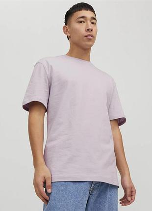 Футболка хлопковая длинная мужская jack & jones 191662 xl сиреневая (2200005067345)