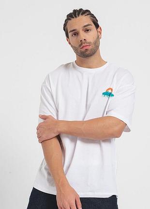 Футболка хлопковая длинная мужская jack & jones 191661 xl белая (2200005067291)