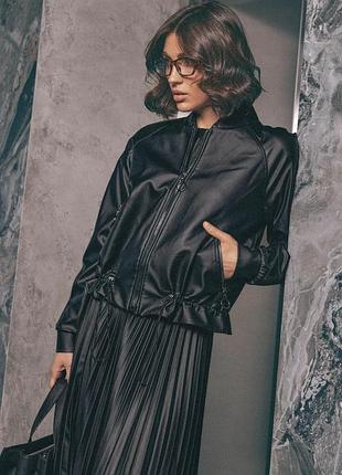 Жіночий шкіряний бомбер "urban chic" з якісної еко шкіри 42-52 розміри різні кольори чорний 48