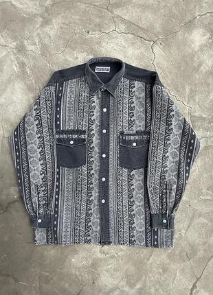 Lucido: ornamental corduroy shirt, heavyweight