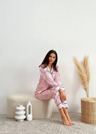 Красивая женская пижама для дома victoria's secret. комплект рубашка штаны с надписью victoria's secret l