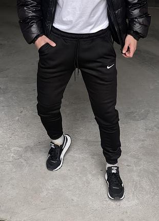 Спортивные штаны мужские утепленные на флисе nike (найк) черные xxl