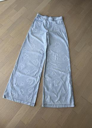 H&m літні тоненькі wide leg широкі джинси на дівчинку-підлітка