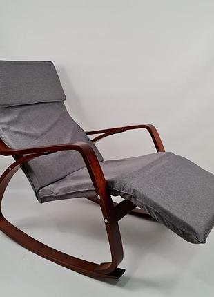 Кресло качалка avko arc001 серый+орех 4