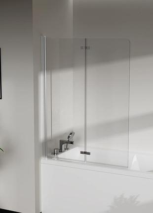 Скляна шторка для ванни avko glass rdw02-j2 80x140 silver