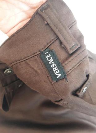Штаны джинсы с высокой посадкой темно-коричневые  оригинальные7 фото