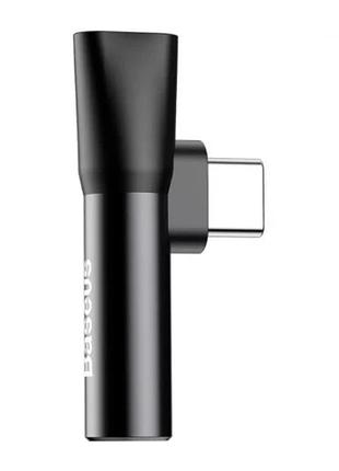 Перехідник aux baseus l41 type-c to type-c + 3.5mm black catl41-01
