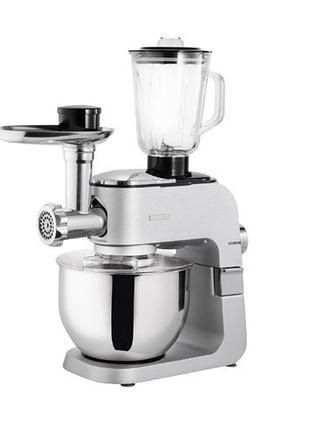 Кухонна машина ardesto kmch-k1500ss, 1500 вт, металева чаша, 10 насадок, сріблясто-сірий