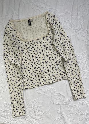 Топ h&m кофта в мелкий цветок