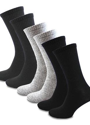 Набор мужские высокие носки sport classic 6 пар 41-45 три цвета высокие спортивные носки