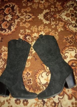 Замшевые козачки на флиссе..распродажа.