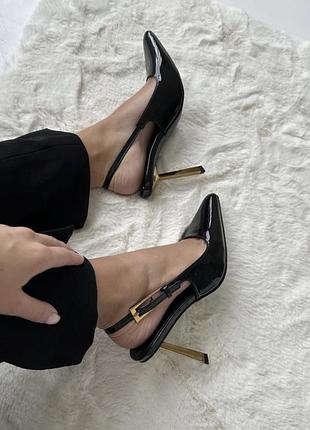 Лакові туфлі слінгбеки, в стилі ysl. saint laurent.