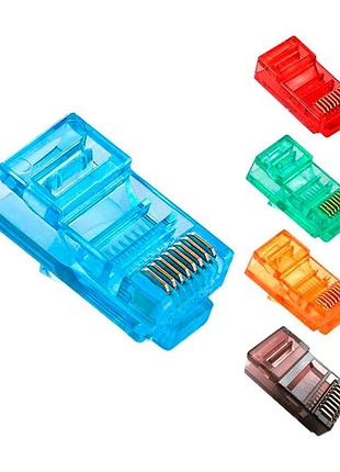Конектор кольоровий rj45 8p8c utp cat.5e (100 шт)