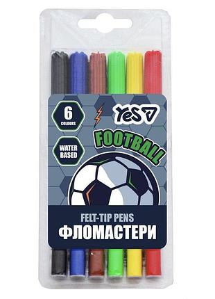 Набор фломастеров yes football 2 650608 6 цветов