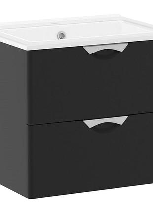 Nova vlna тумба 60см подвесная, 2 ящика, черная