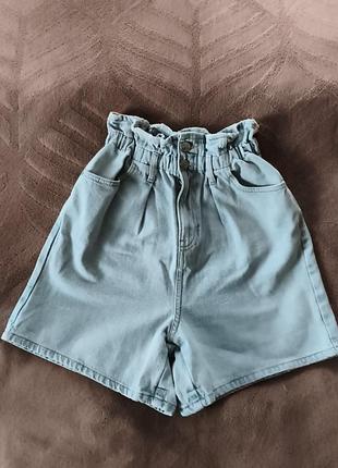 Шорты джинсовые с высокой посадкой new look denim jeans