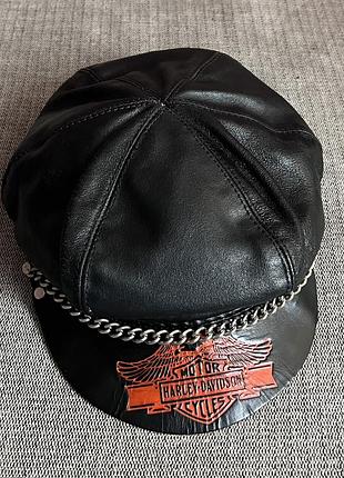 Шкіряна кепка harley davidson
