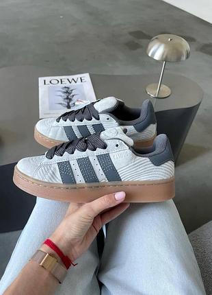 Сірі замшеві кросівки adidas campus grey gum x адідас кампус 37