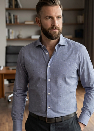 Сорочка\рубашка navyboot slim fit striped-dot shirt