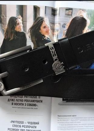 Мужской кожаный ремень diesel черный