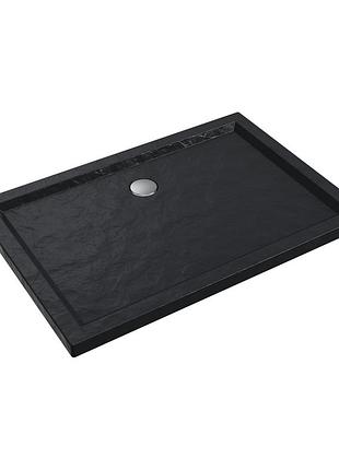 Душовой поддон avko rta13 120x80x5 см, еффект камня, черный