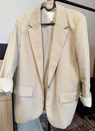 Піджак h&m пісочного кольору лляний