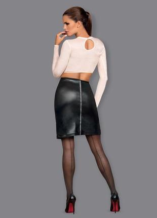 Bossy obsessive сексуальный комплект из двух частей черная юбка и белый топ с рукавом5 фото