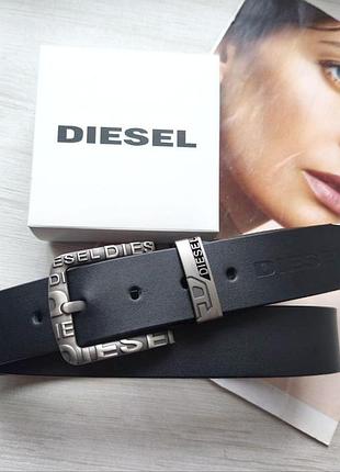 Мужской кожаный ремень diesel черный