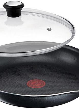 Сковорода универсальная с крышкой tefal day by day b5580423ua 24 см черная