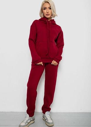 Спортивный костюм женский на флисе, цвет бордовый, 247r2039 m, 46, m