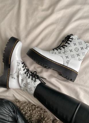 Dr martens jadon lv custom white ботинки зимние женские с мехом доктор мартинс