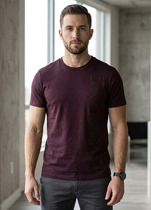 Футболка calvin klein violet striped logo t-shirt