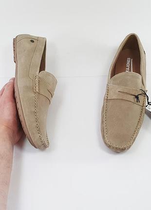 Мужские мокасины jack&jones 43 28 см 9 uk бежевые