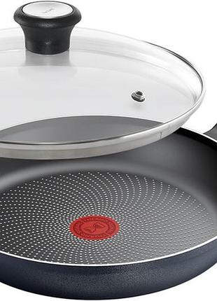 Сковорода универсальная с крышкой tefal so' light h0560642_set 28 см черная