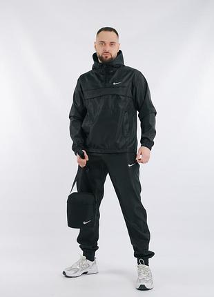 Чоловічий спортивний костюм nike чорний анорак і штани 3xl