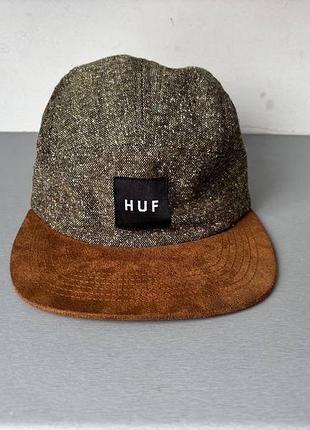 Кепка бейсболка пʼяти панелька huf tweed volley 5 panel made in usa