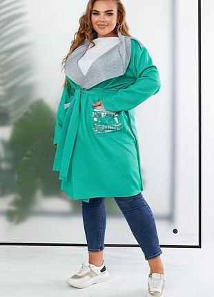 Кардиган женский, цвет зеленый, 257r5012 xxl-xxxl