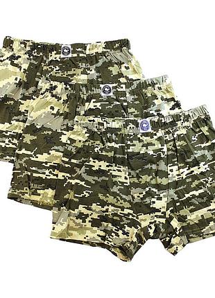 Набір чоловічі труси боксери зсу піксель 3 штуки військові анатомічні бавовна 48