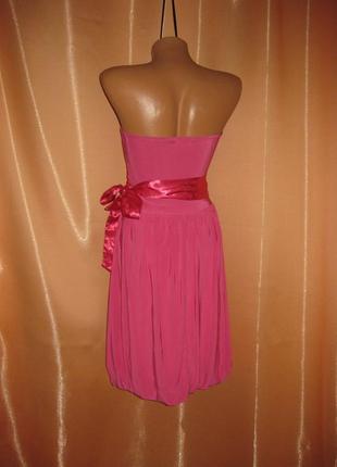 Відкрита приталена рожева сукня плаття з широким атласним поясом bloose м/s made in uk англія км08117 фото