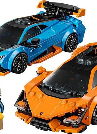 Конструктор игровой speed champions lamborghini revuelto и huracán sto 77238 607 деталей