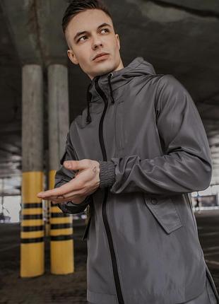 Куртка ветровка мужская серая весенняя осенняя softshell 3xl
