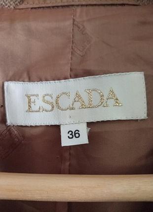 Люксовий вінтажний вовняний жакет escada (100% pure new wool), розмір s 2